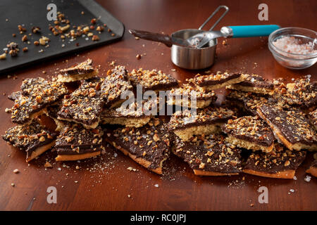 Keto cracker toffee Stock Photo
