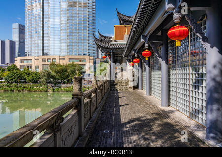 CHENGDU, CHINA - SEPTEMBER 28: This Is Taikoo Li A Popular Urban Shopping  District With Traditional Chinese Architecture In The Downtown Area On  September 28, 2018 In Chengdu Stock Photo, Picture and