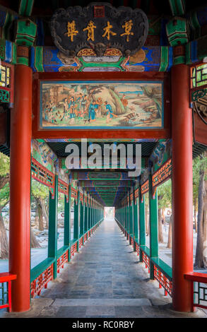 The Summer Palace (Chinese: 頤和園), is a vast ensemble of lakes, gardens and palaces in Beijing. Stock Photo