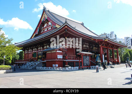 Senso-ji is an ancient Buddhist temple located in Asakusa, Tokyo, Japan. It is Tokyo's oldest temple, and one of its most significant. Stock Photo