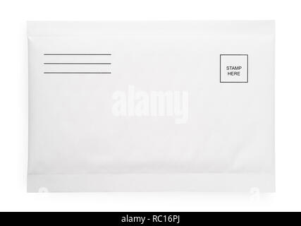 Envelope on white background isolated, close-up Stock Photo