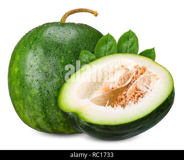 Winter melon isolated on white cllipping path. Stock Photo