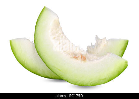 Slice winter melon isolated on white with clipping path Stock Photo