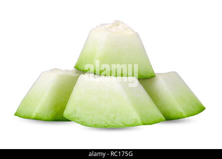 Slice Winter melon isolated on white clipping path Stock Photo