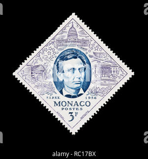 Postage stamp from Monaco depicting Abraham Lincoln Stock Photo