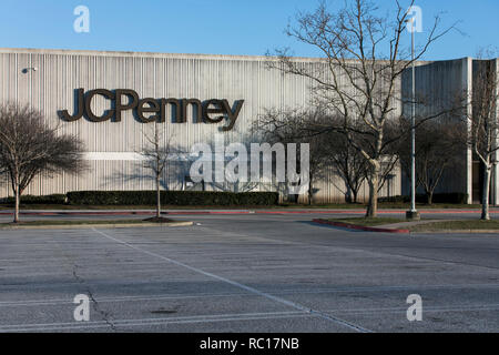 A logo sign outside of a JCPenney retail store in Columbia, Maryland on January 11, 2019. Stock Photo