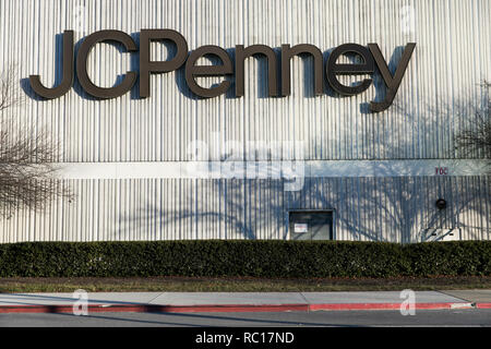 A logo sign outside of a JCPenney retail store in Columbia, Maryland on January 11, 2019. Stock Photo