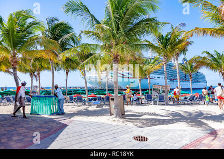 Grand Turk, Turks and Caicos Islands visiting on P&O Arcadia during a Christmas and New Year cruise. Stock Photo