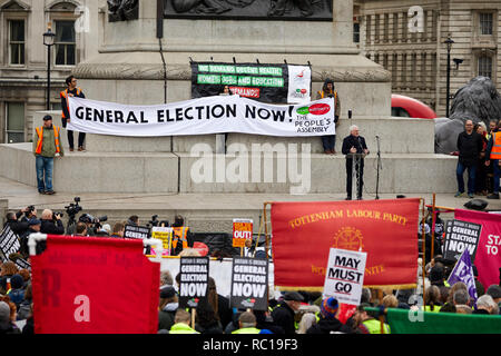 London, UK. 12th Jan, 2019. Shadow Chancellor of the Exchequer John McDonnell speaking at the People's Assembly austerity rally in Trafalgar Square. Credit: Kevin J. Frost/Alamy Live News Credit: Kevin J. Frost/Alamy Live News Credit: Kevin J. Frost/Alamy Live News Stock Photo