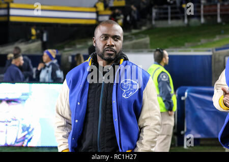 Los Angeles, CA, USA. 12th Jan, 2019. Marshall Faulk during the NFL Divisional Playoffs game between Dallas Cowboys vs Los Angeles Rams at the Los Angeles Memorial Coliseum in Los Angeles, Ca on January 12, 2019. Photo by Jevone Moore Credit: csm/Alamy Live News Stock Photo