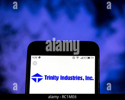 Kiev, Ukraine. 13th Jan, 2019. Trinity Industries Corporate group company logo seen displayed on a smart phone. Credit: Igor Golovniov/SOPA Images/ZUMA Wire/Alamy Live News Stock Photo