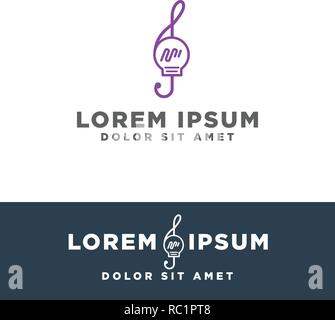 music idea creative logo template vector illustration, icon elements isolated Stock Vector
