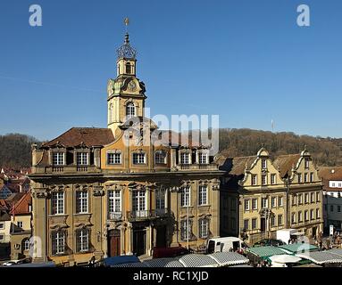 Town hall of Schwaebisch Hall in Germany Stock Photo