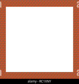 Brick frame pixel art. 8bit Old game stylization Stock Vector