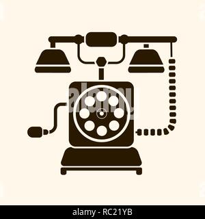 Logo Retro Phone Vector Illustration On Light Background Stock Vector