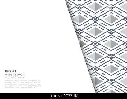 Abstract cover sheet of blue stripe line pattern square geometric background, vector eps10 Stock Vector