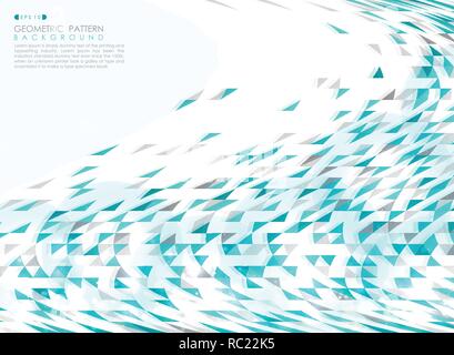 Abstract blue technology triangle geometric pattern with glitters effect background, vector eps10 Stock Vector