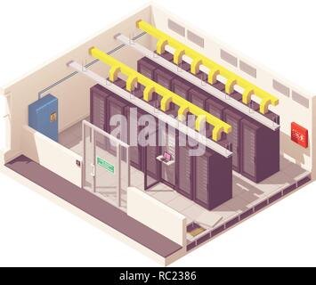 Vector isometric server room Stock Vector