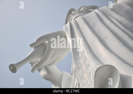 Close up of the bronze Guanyin statue outside Tsz Shan buddhist monastery in Tai Po, Hong Kong - China Stock Photo