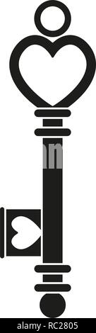 Black and white ornate key silhouette Stock Vector