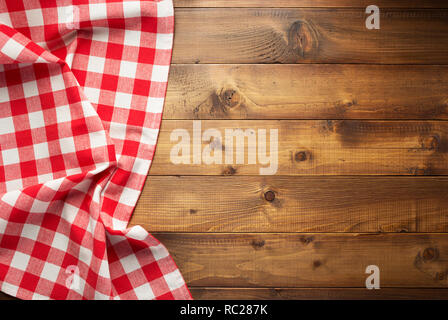 cloth napkin on wooden table background Stock Photo
