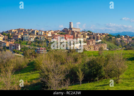 Monterotondo (Italy) - A city in metropolitan area of Rome, on the Sabina countryside hills. Here a view of nice historical center. Stock Photo