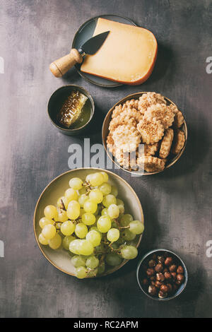 Cheese and grapes appetizer Stock Photo