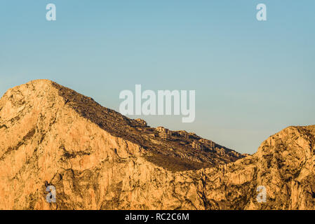 Illegal constructions on Pizzo Sella, a promontory located in northwestern Palermo near Monte Gallo, between Mondello and Sferracavallo. Sicily. Stock Photo