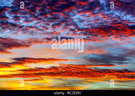 Bloody clouds on sky dramatic sunset red sky Stock Photo