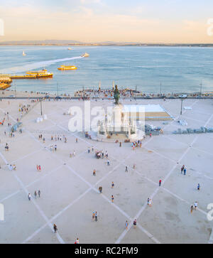 Aerial view of Commercial square. Lisbon, Portugal Stock Photo