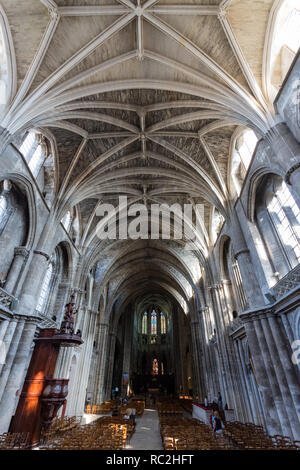 Bordeaux, France - 27th September, 2018: Interior architecture of  Cathedral Saint Andre in Bordeaux, France