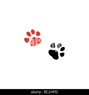 Paw Print Couple Vector Icons Stock Vector