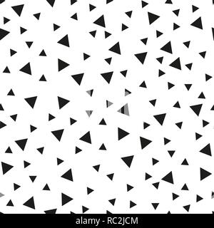 Seamless background with triangles. Modern minimalistic style. One color black on white. Geometric pattern. Minimal design for printing on fabric, paper, wrapper, textile. Vector illustration - Vector Stock Vector