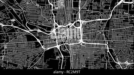 Colombus Svg Map Urban vector city map of Colombus, Ohio, United States of America Stock ...