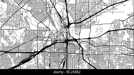 Urban vector city map of Fortworth, Texas, United States of Amer