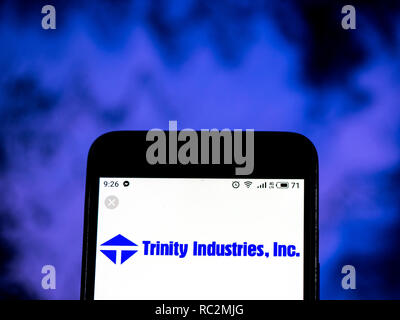 Trinity Industries Corporate group company logo seen displayed on smart phone. Stock Photo