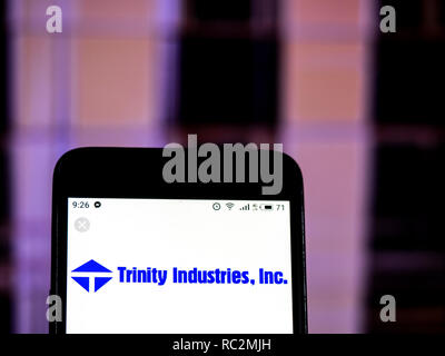 Trinity Industries Corporate group company logo seen displayed on smart phone. Stock Photo