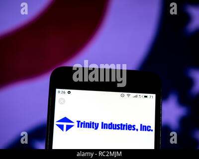 Trinity Industries Corporate group company logo seen displayed on smart phone. Stock Photo