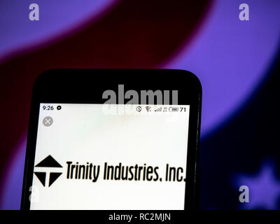 Trinity Industries Corporate group company logo seen displayed on smart phone. Stock Photo