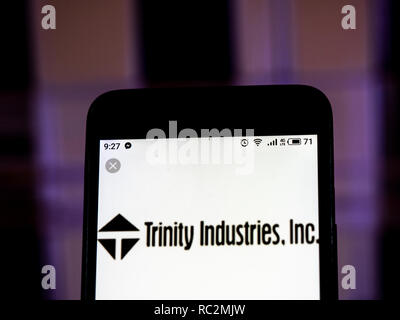 Trinity Industries Corporate group company logo seen displayed on smart phone. Stock Photo