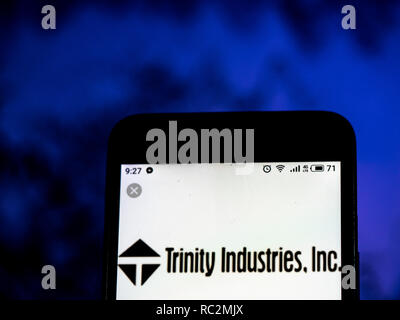 Trinity Industries Corporate group company logo seen displayed on smart phone. Stock Photo