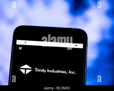 Trinity Industries Corporate group company logo seen displayed on smart phone. Stock Photo