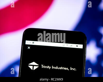 Trinity Industries Corporate group company logo seen displayed on smart phone. Stock Photo