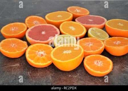 orange lemon fruit slices Stock Photo