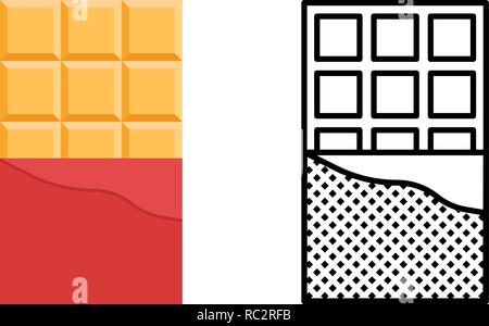 Chocolate bar icon set, sweetness symbol, vector illustration Stock Vector