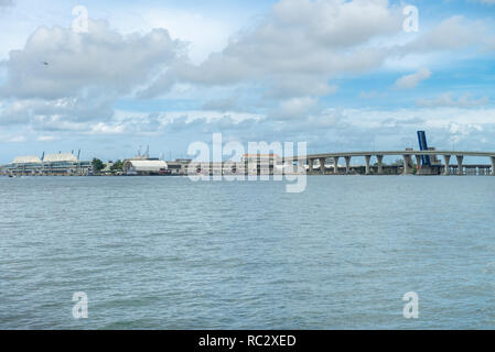 Miami, USA - jun 10, 2018: View of Miami city from the museum park Stock Photo