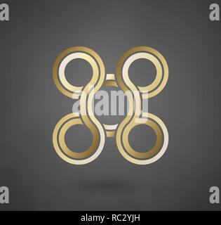 Gold logo design. Vector sign for business company. Luxury gold sign. Stock Vector