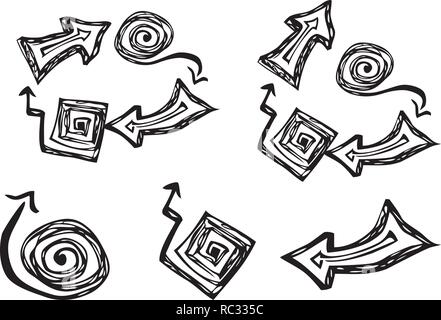Set of hand drawn arrows in diffrent shapes by jziprian Stock Vector
