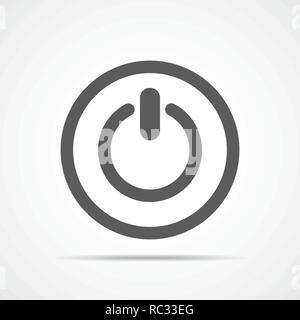 The power icon in flat design. Gray power symbol. Vector illustration Stock Vector