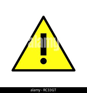 Warning danger sign. Vector illustration. Warning triangle sign with exclamation mark. Stock Vector